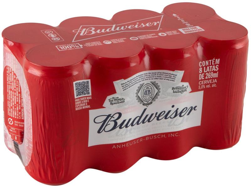 Cerveja Budweiser American Lager 8 Unidades Lata 269ml - Cerveja